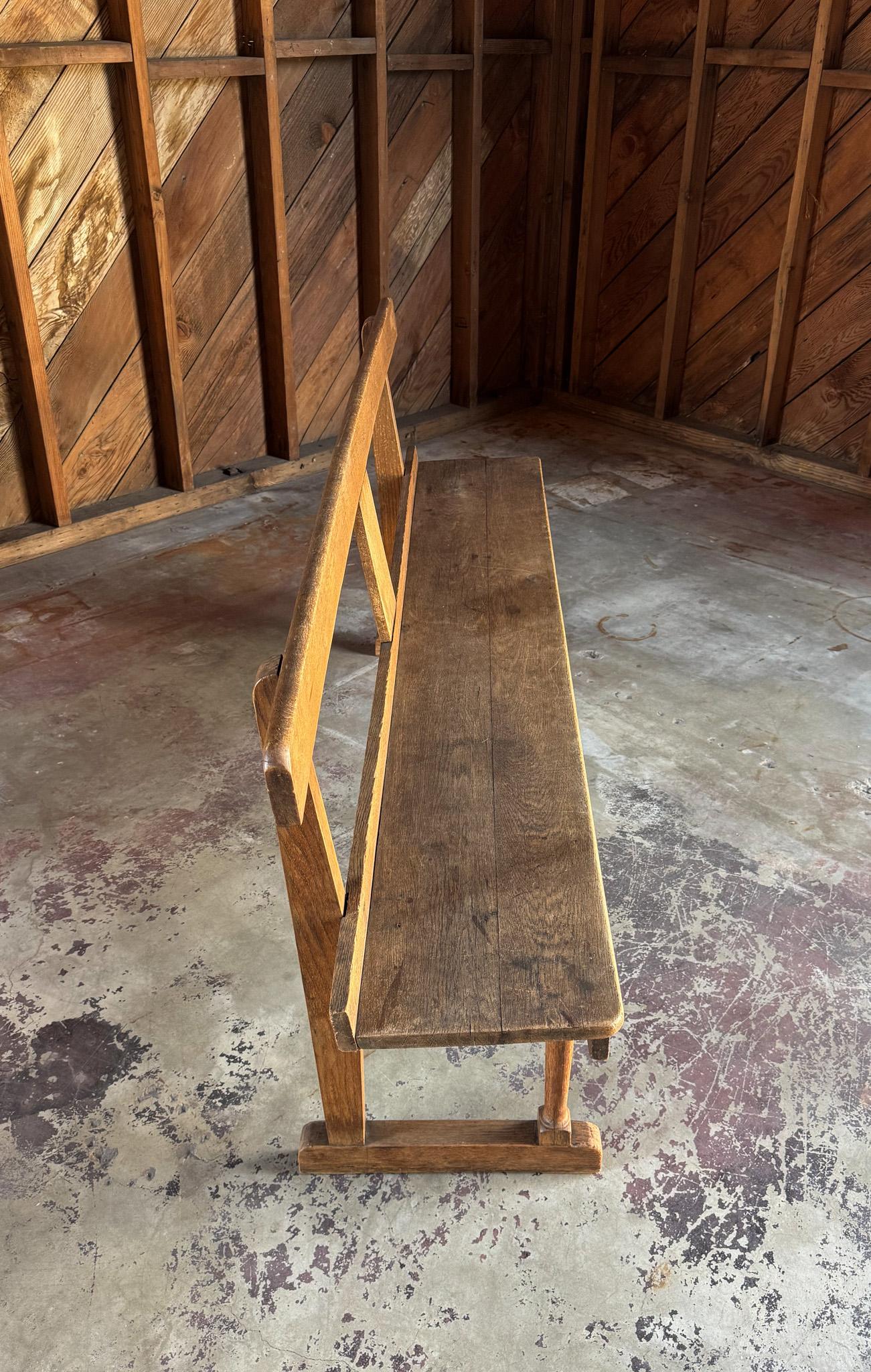Antique Oak Bench, England, Early 20th Century For Sale 2