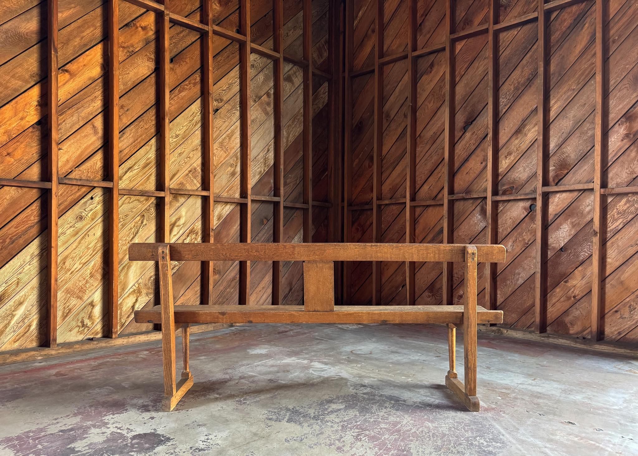Antique Oak Bench, England, Early 20th Century For Sale 3