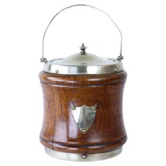 Vintage Oak Biscuit Barrel
