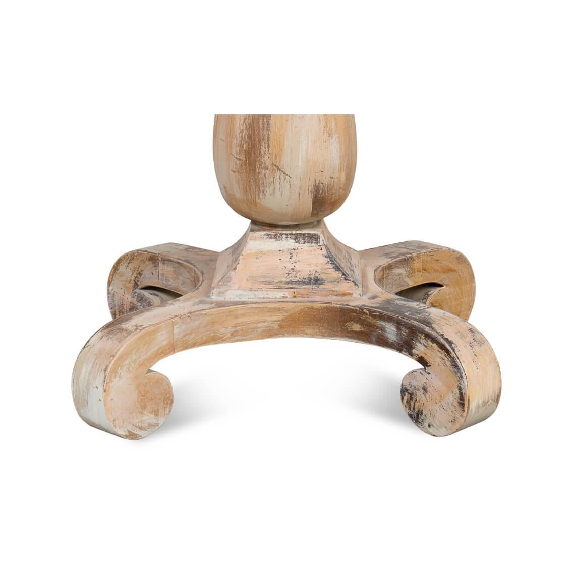 Stone Antique Oak Bistro Table For Sale