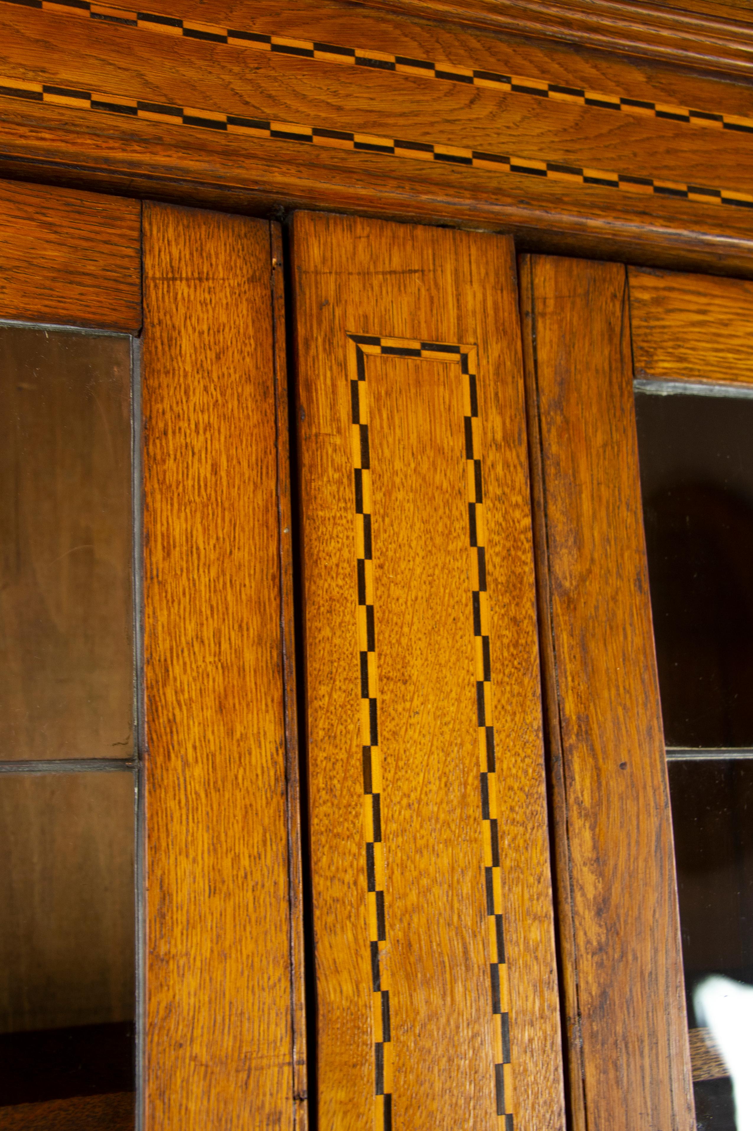 antique bookcase with glass doors for sale