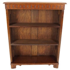oak open display cabinet Antique Oak Bookcase, Open Display Cabinet, Scotland 1920, B2222