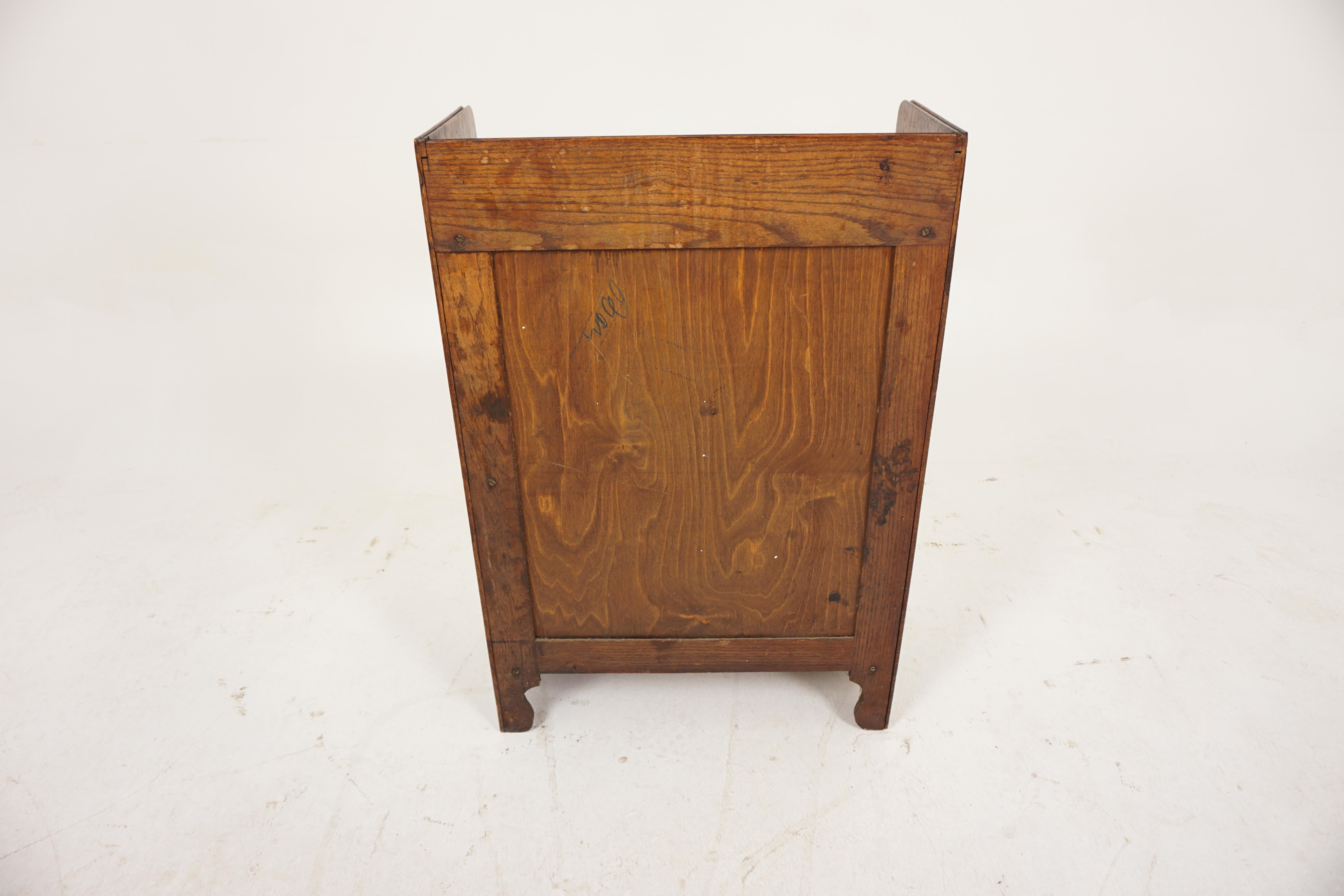 Antique Oak Bookcase, Vintage Tiger Oak Display Cabinet, Scotland 1920, H1073 3