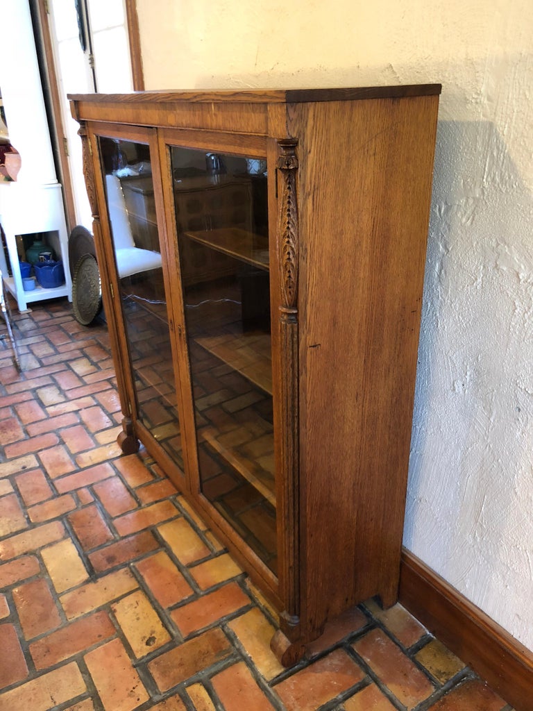 Antique Oak Bookcase with Original Keys at 1stDibs antique oak