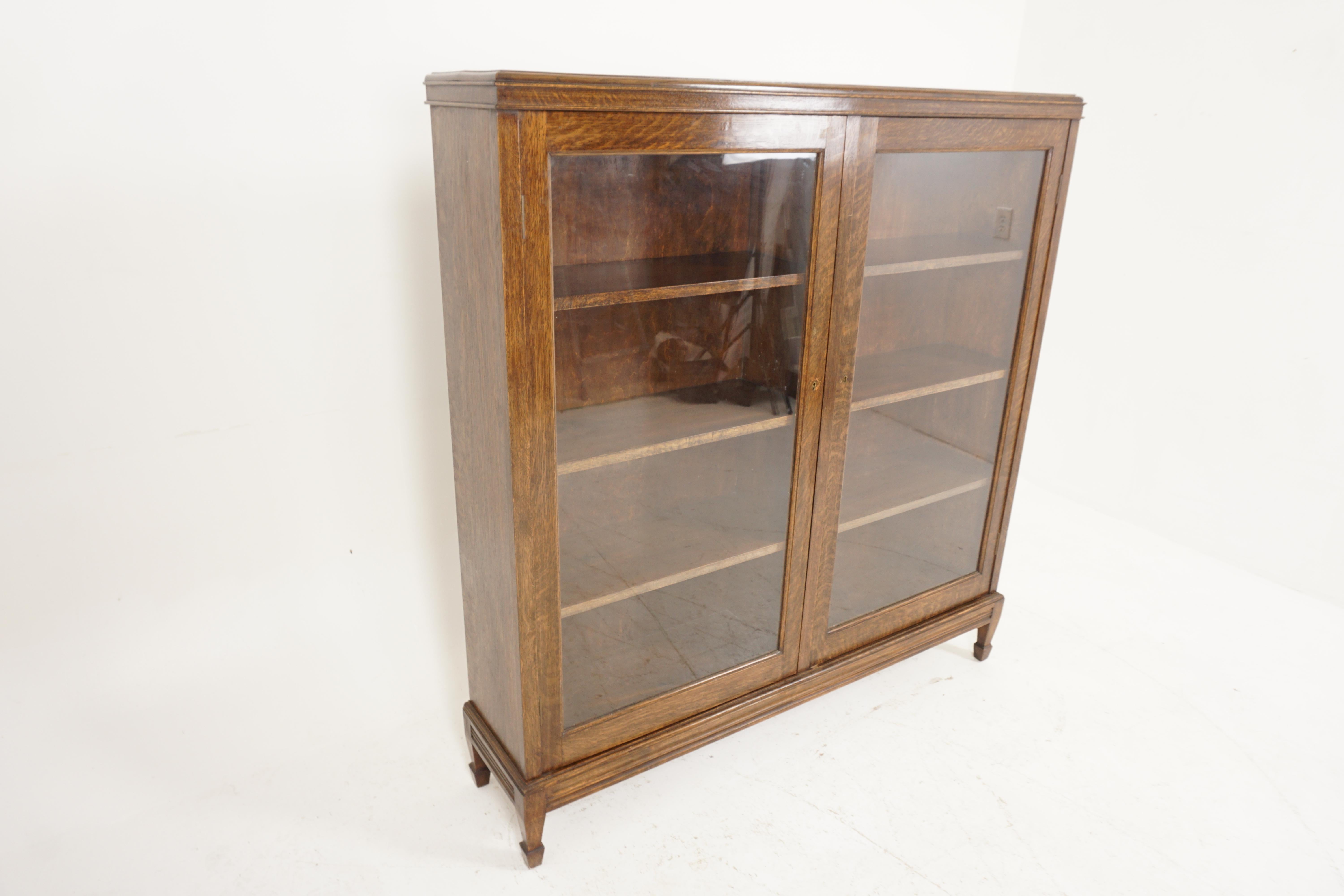 Hand-Crafted Antique Oak Bookcases, Arts + Crafts, Display Cabinet, Scotland 1910, B2616