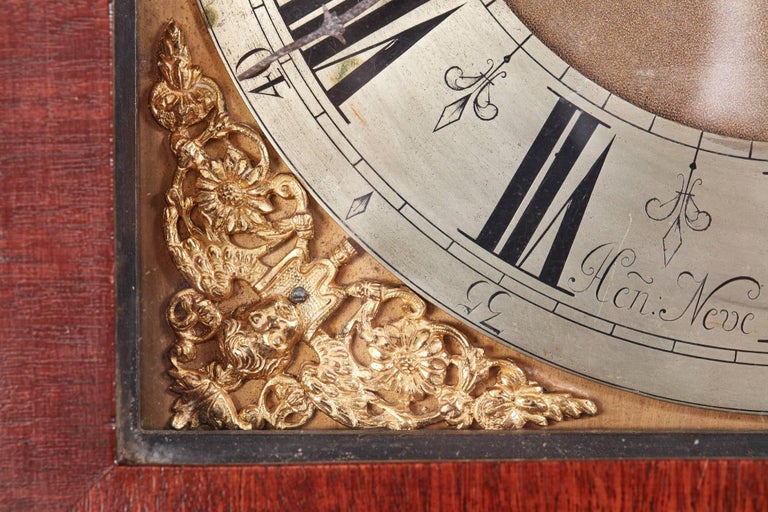 Antique Oak Brass Face 8 Day Grandfather Clock For Sale at 1stdibs