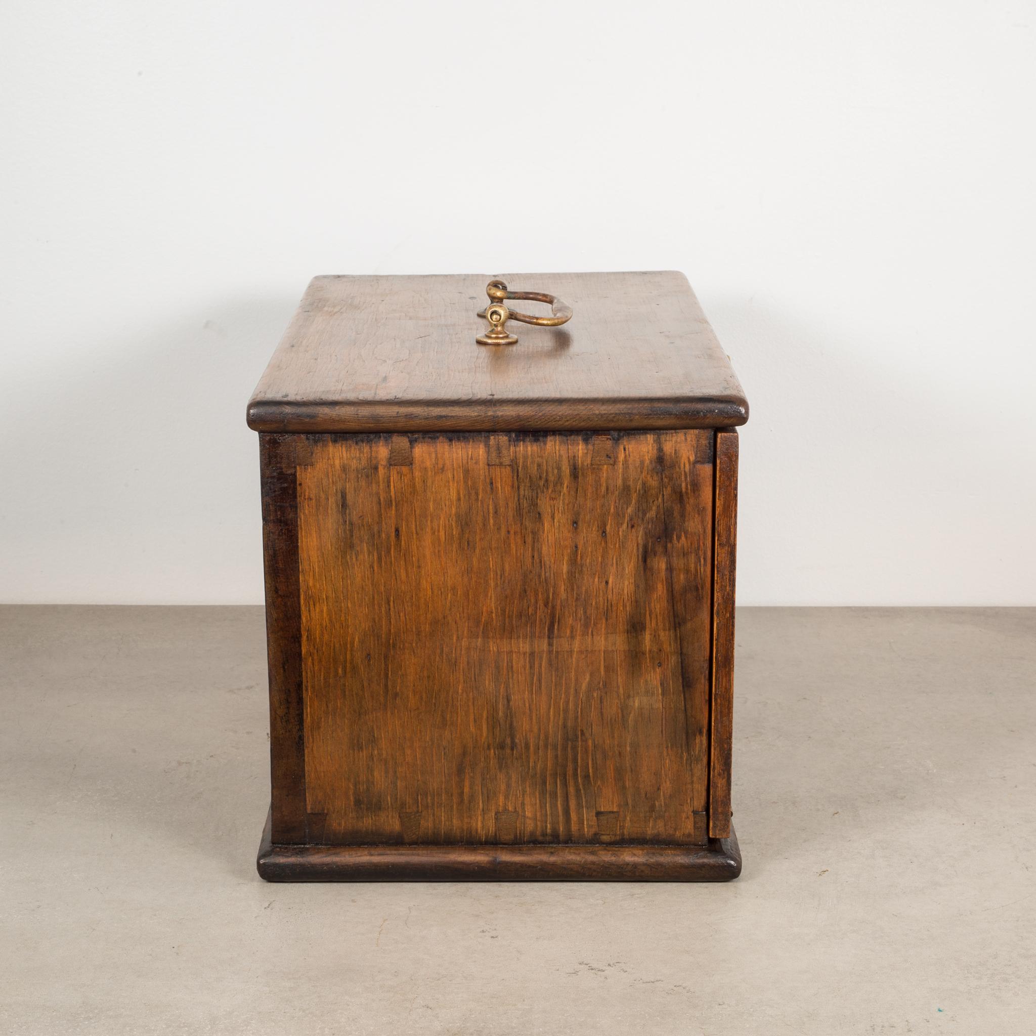 Antique Oak and Brass Machinist's Chest, circa 1880-1930 3