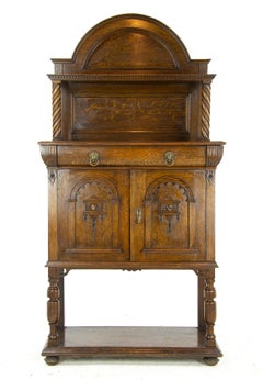 Antique Oak Cabinet, Antique Carved Sideboard Cabinet, Antique Furniture, B1347