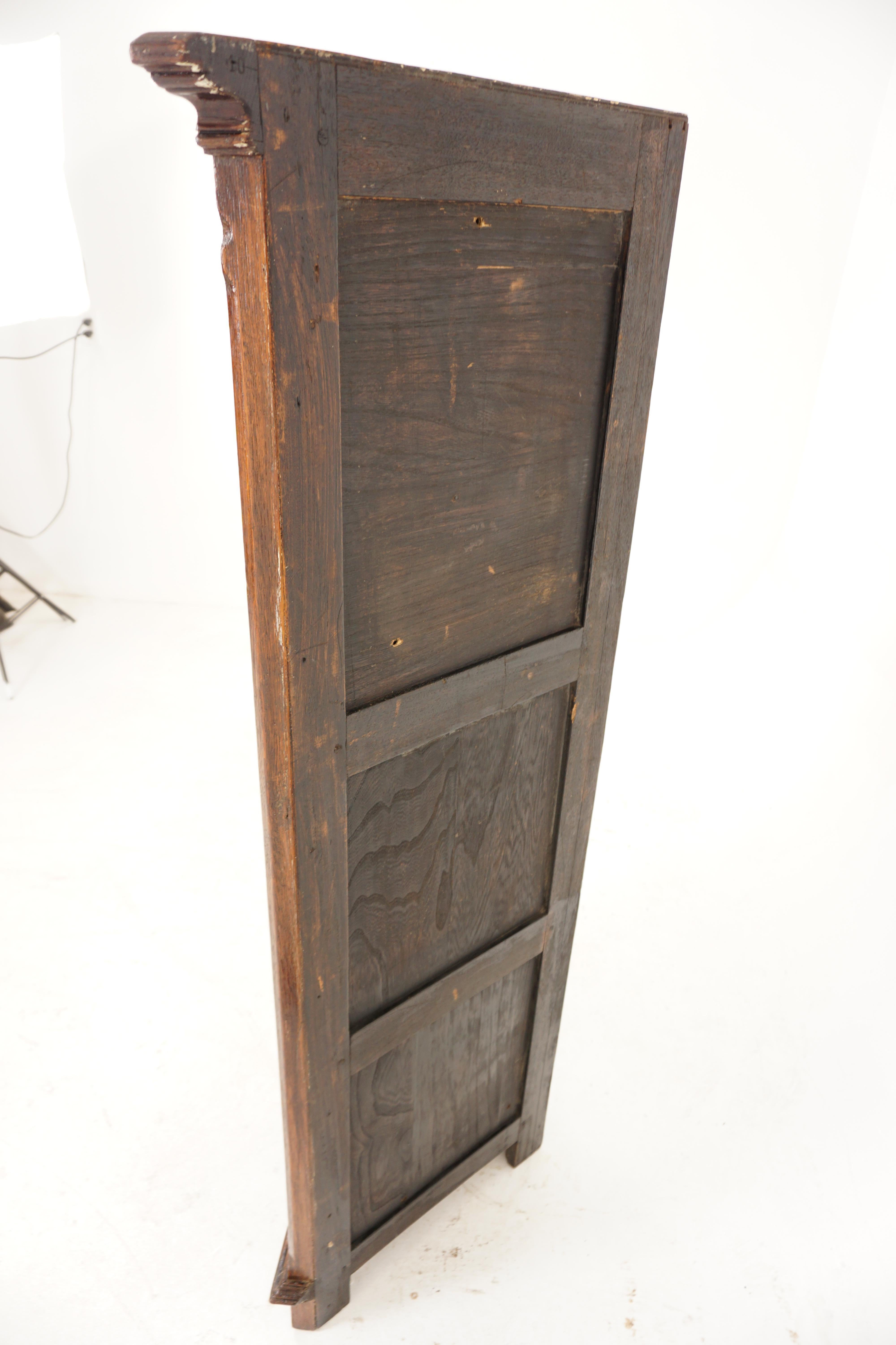 Early 20th Century Antique Oak Cabinet, Carved Oak Gothic Style Corner Cabinet, Scotland 1900, H991