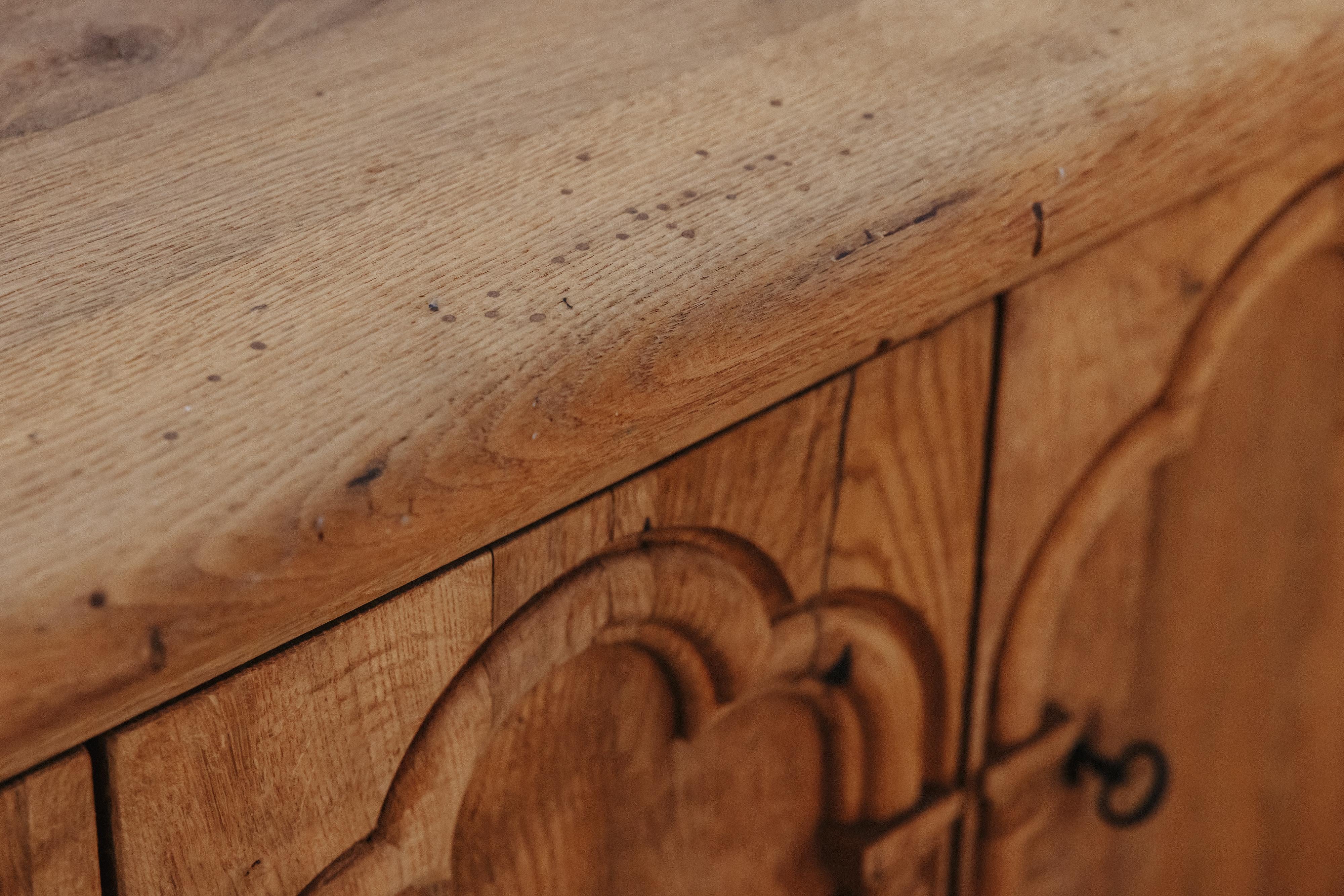 Antique Oak Cabinet From France, Circa 1940 For Sale 11