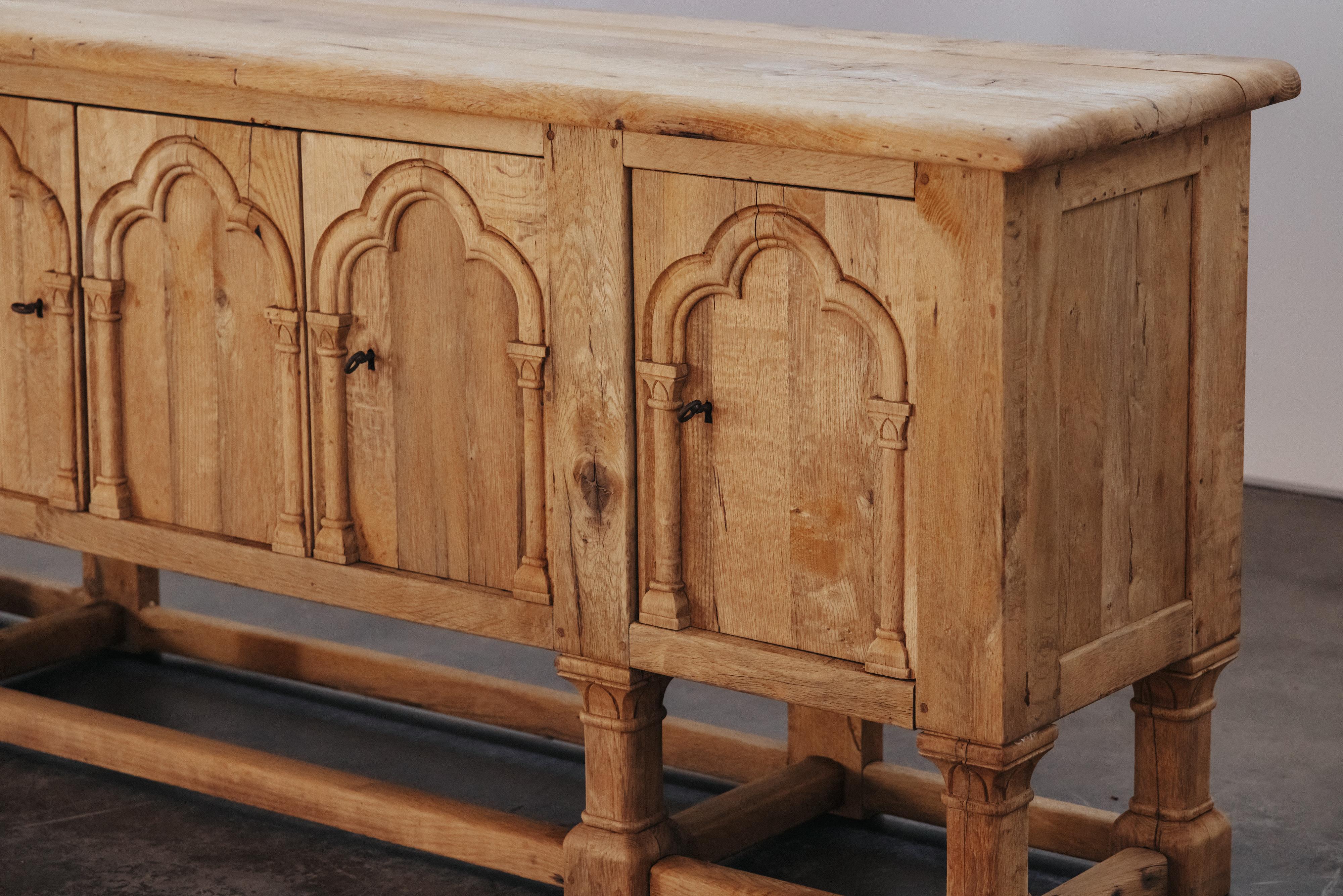 Antique Oak Cabinet From France, Circa 1940 In Good Condition For Sale In Nashville, TN