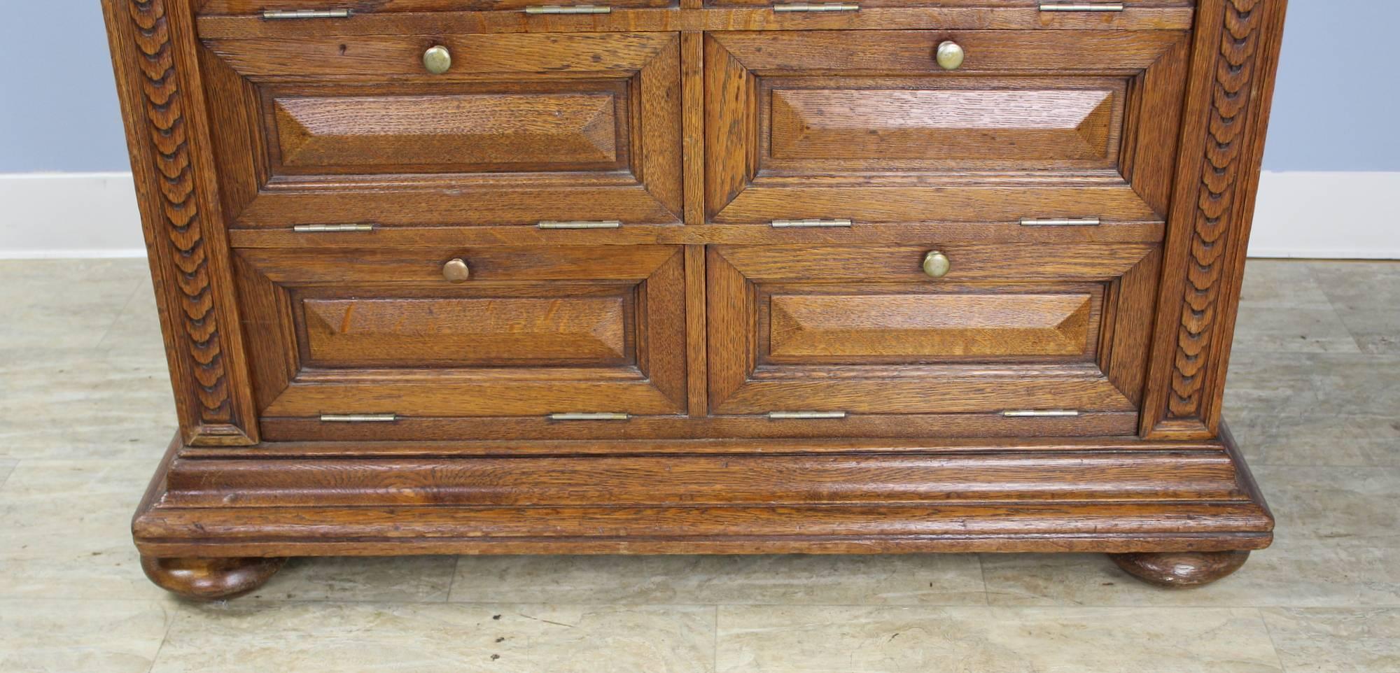 Antique Oak Cabinet with Side Locks and Original Keys 4
