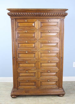 Antique Oak Cabinet with Side Locks and Original Keys