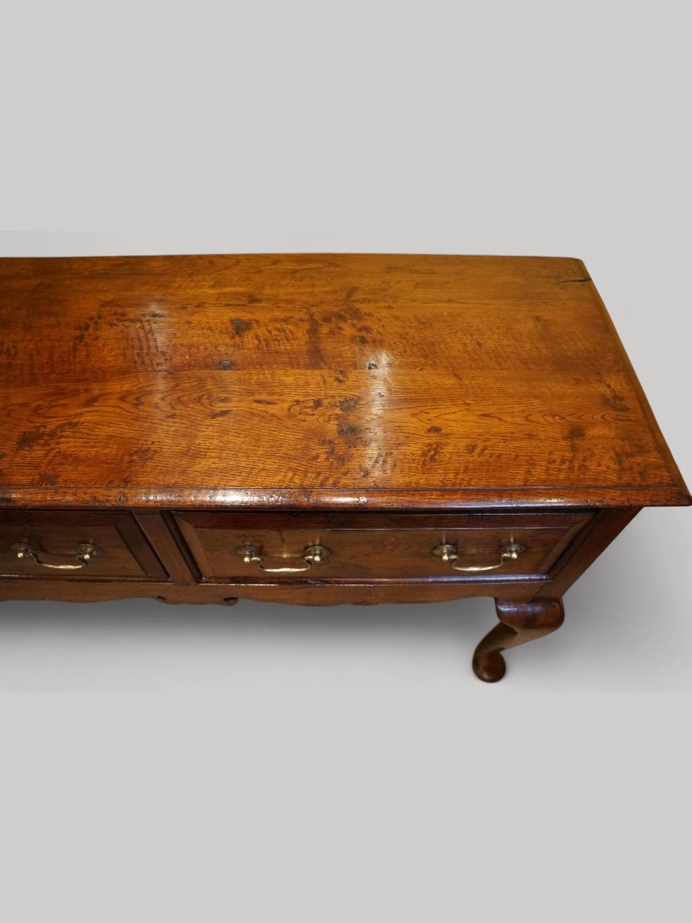 Antique oak cabriole dresser base For Sale 4