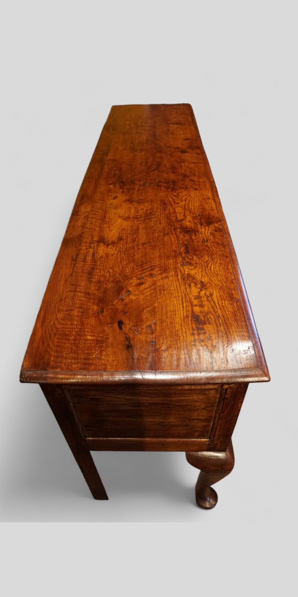 Antique oak cabriole dresser base For Sale 5