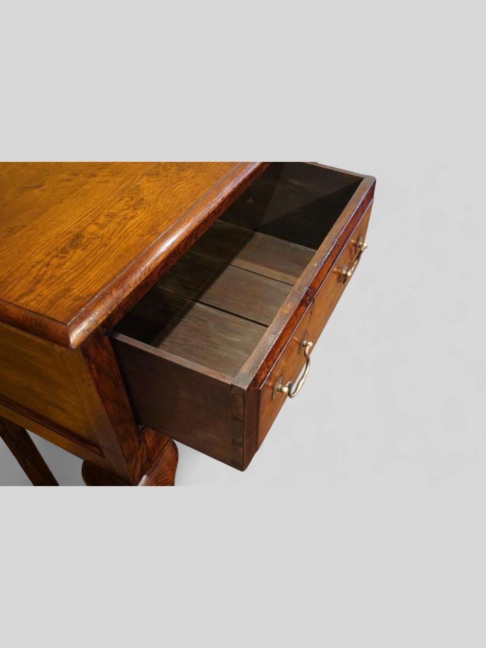 English Antique oak cabriole dresser base For Sale