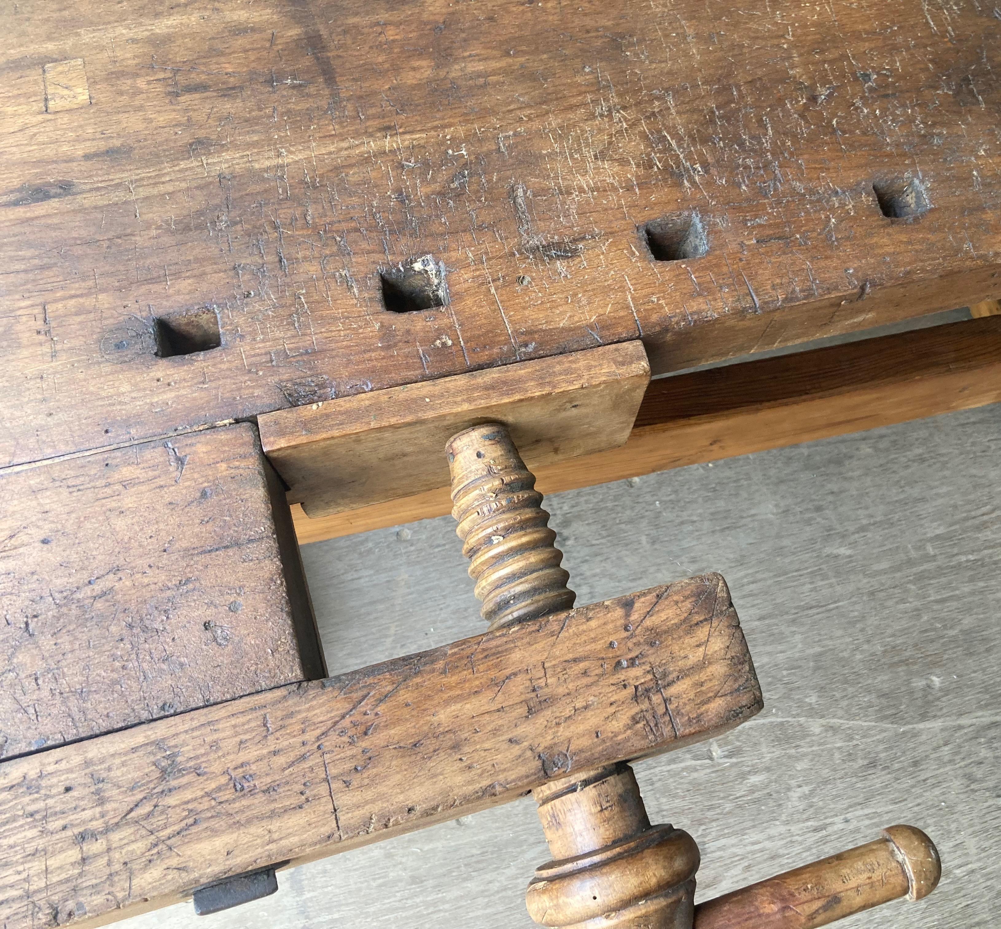 Antique Oak Carpenter's and Joiner's Workbench  3