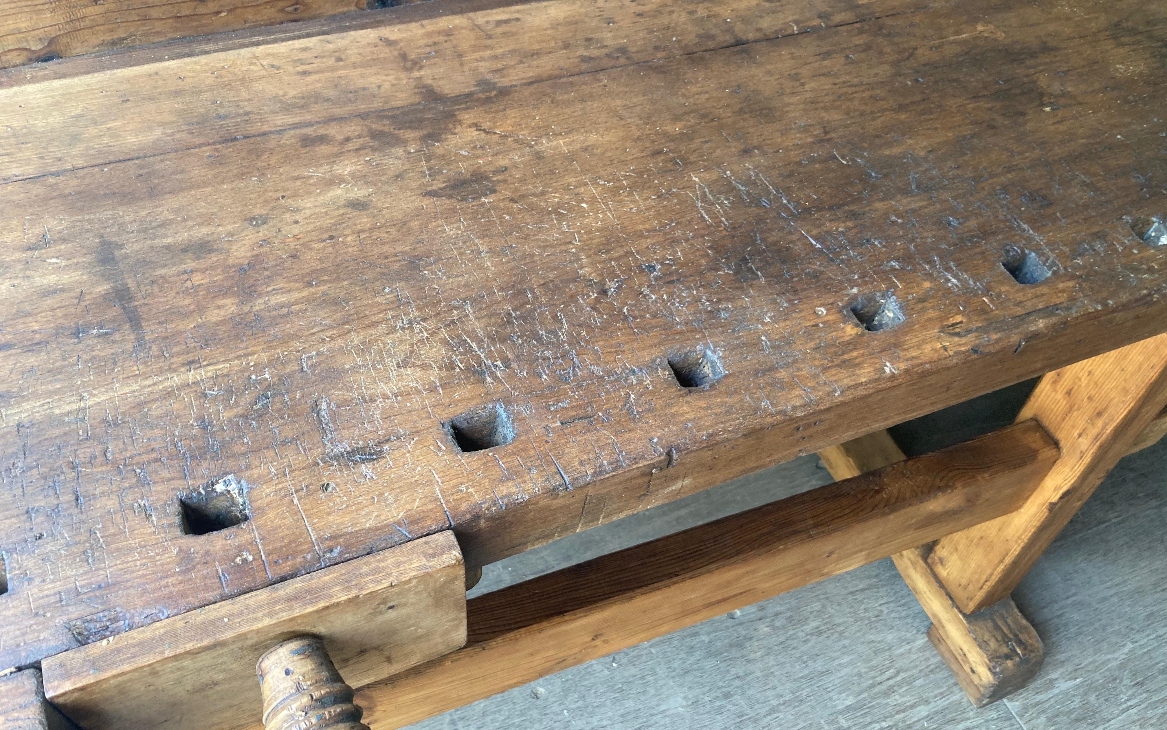 Antique Oak Carpenter's and Joiner's Workbench  4