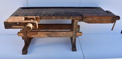 Ancien établi de charpentier et de menuisier en chêne