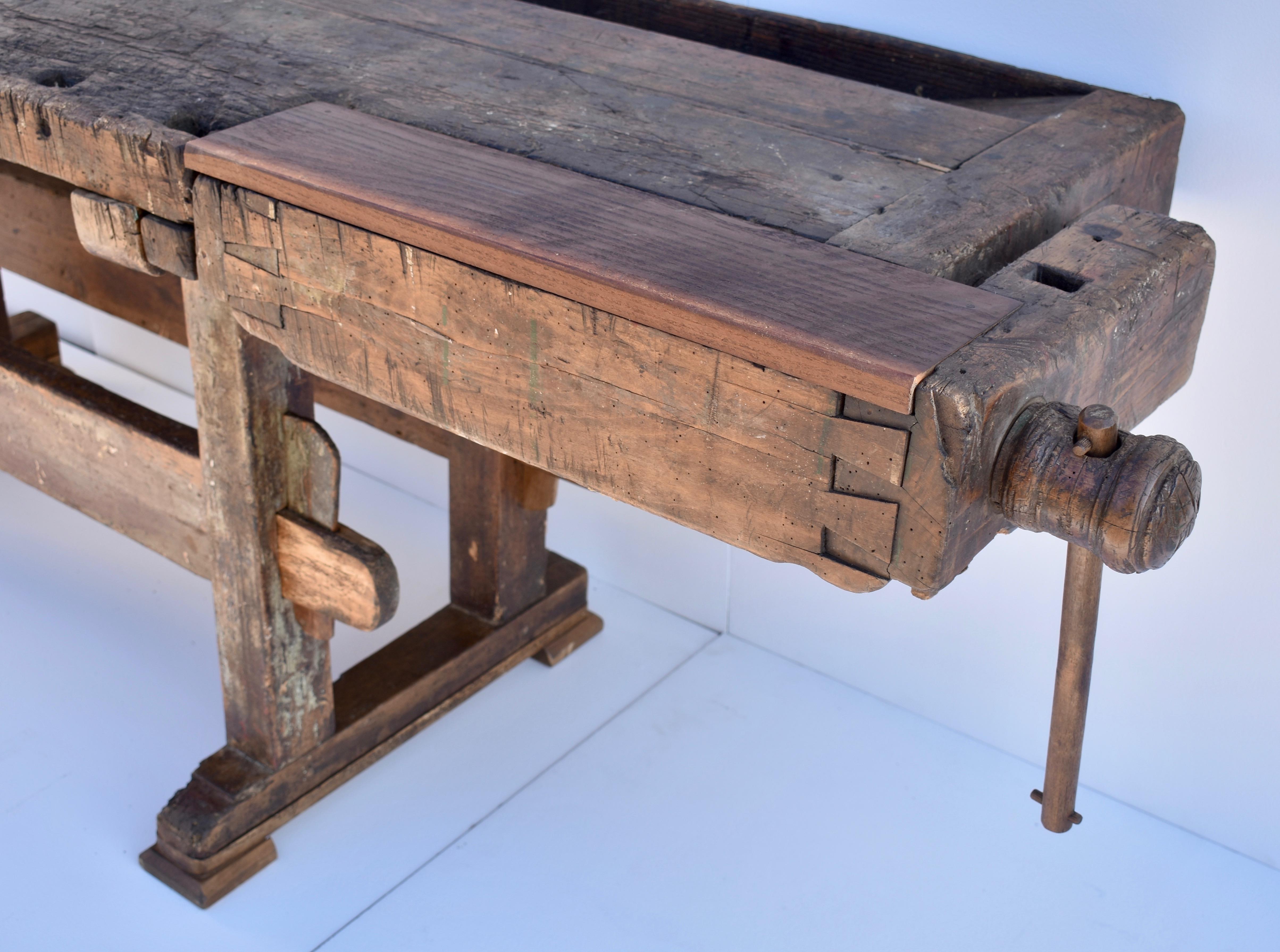 Antique Oak Carpenters and Joiners Workbench 1