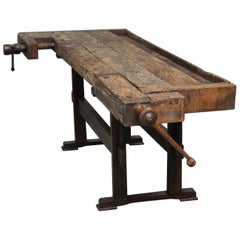 Vintage Oak Carpenter's Workbench, 1935