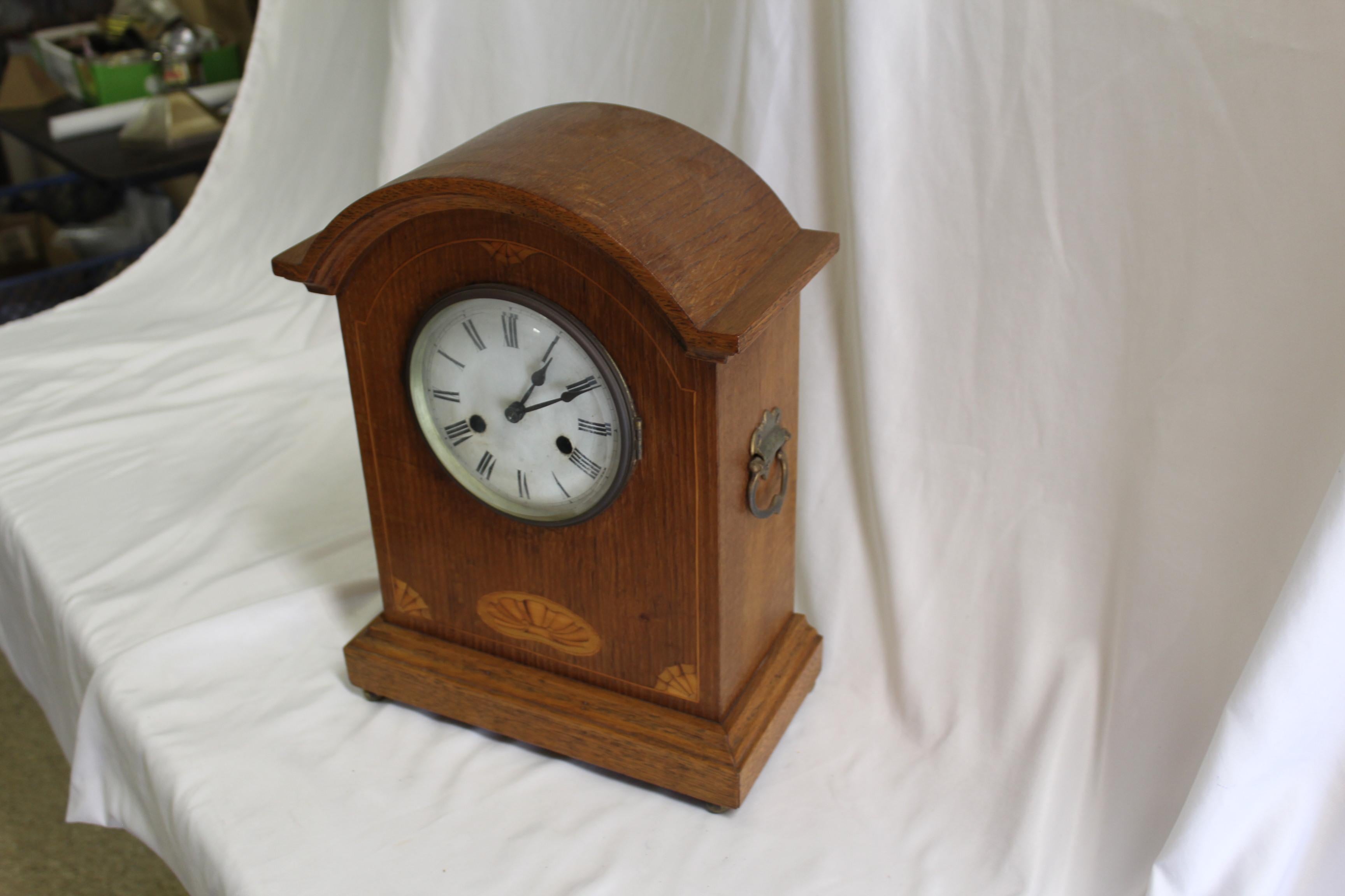Arts and Crafts Antique Oak Case Clock /European  For Sale