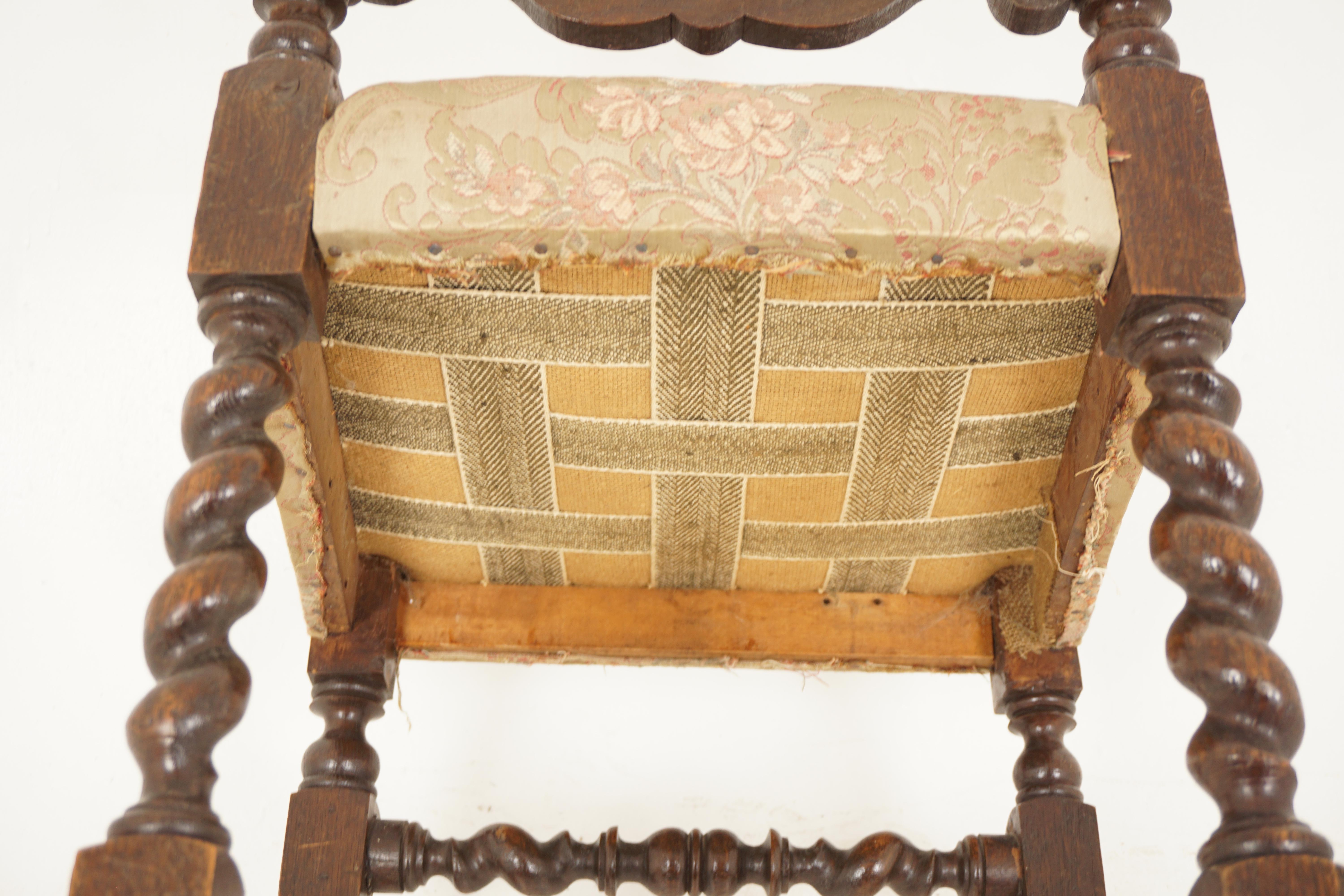 Antique Oak Chairs, Pair of Victorian Barley Twist Chairs, Scotland 1860, H1114 3