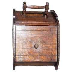Antique Oak Coal Scuttle Box, Circa 1890s