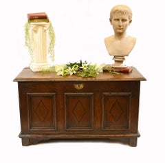 Antique Oak Coffer Chest 17th Century Box