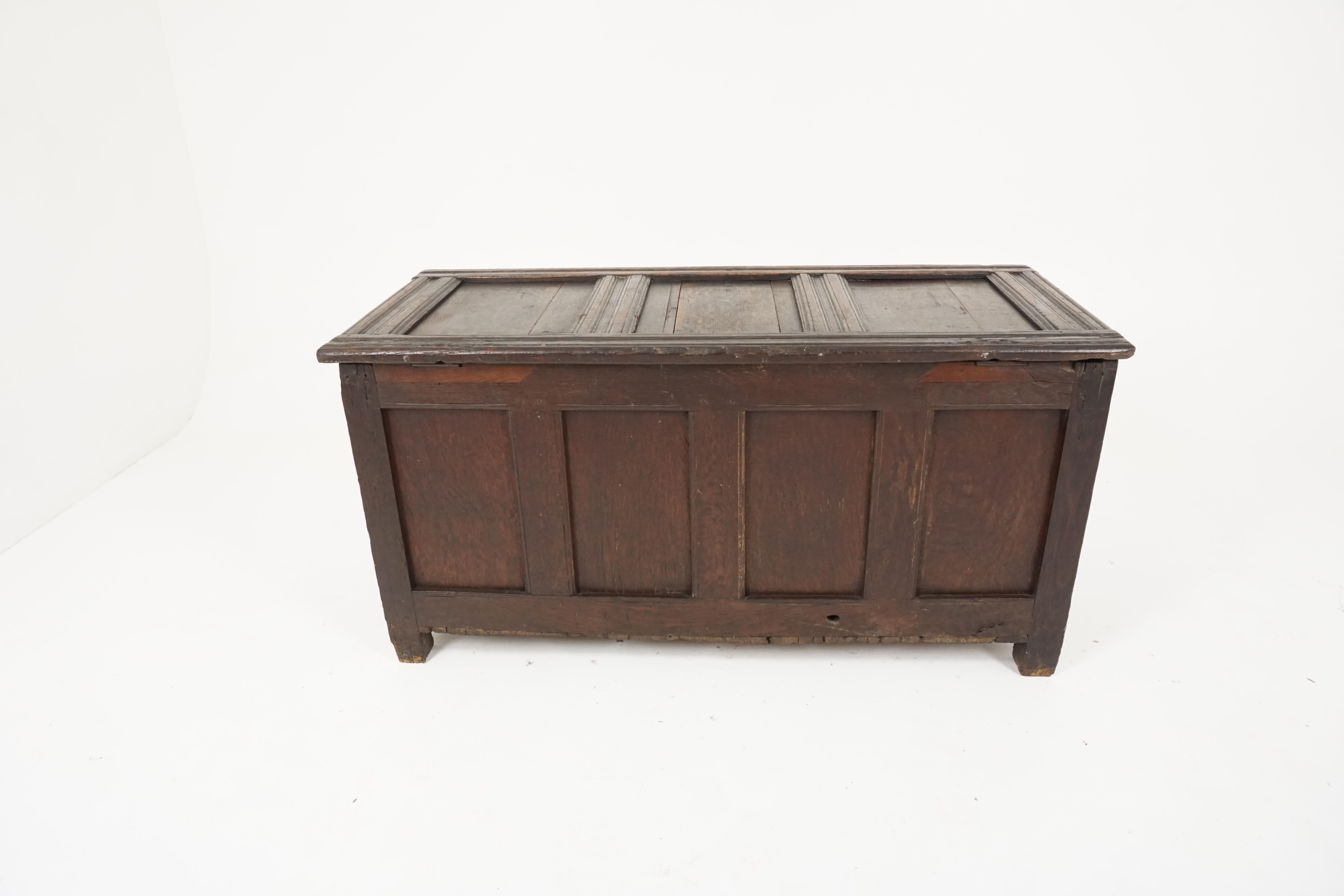 Antique Oak Coffer, Georgian Kist Trunk, Antique Furniture, Scotland 1780, B1842 3