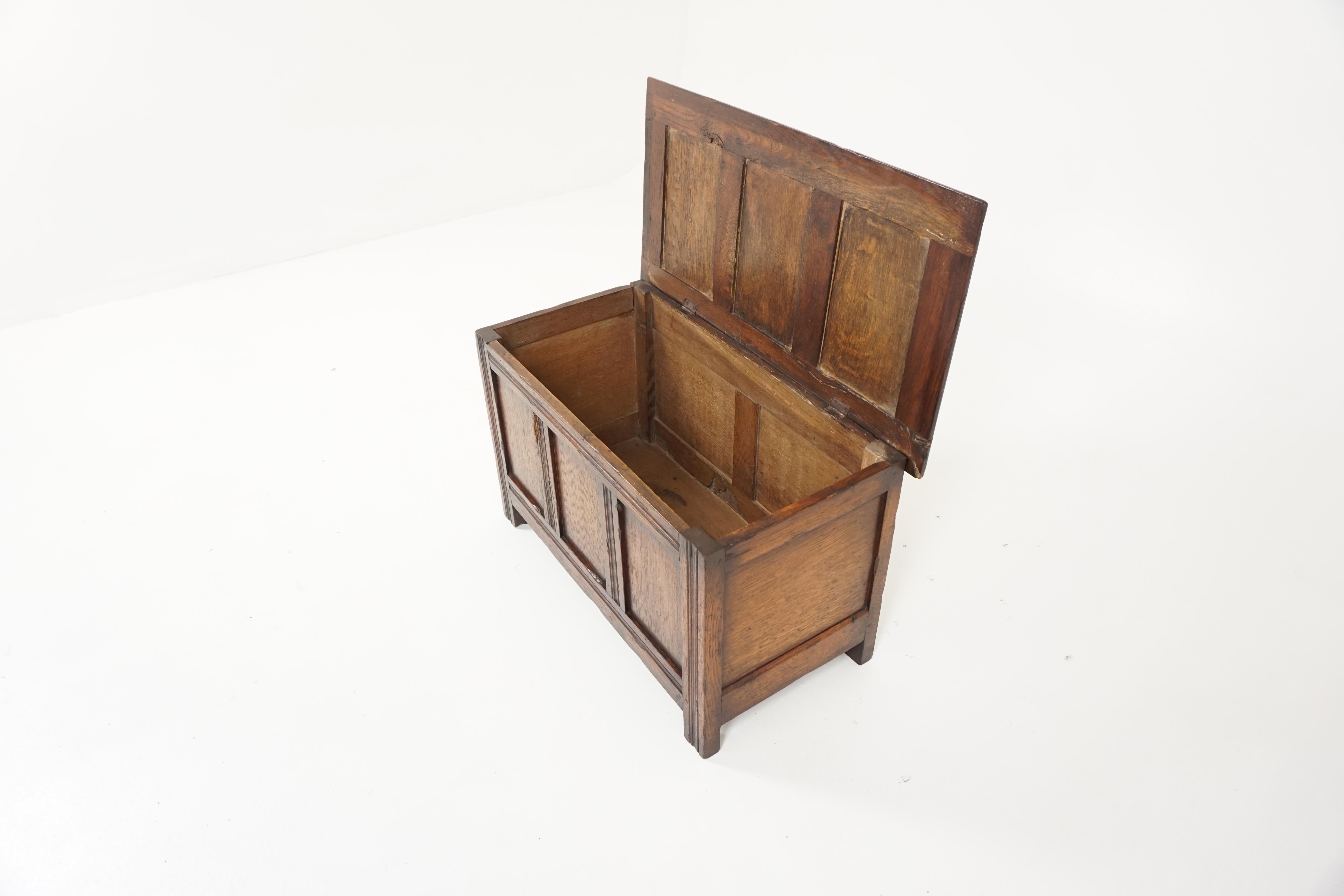 Hand-Crafted Antique Oak Coffer, Kist, or Trunk, Antique Furnituire, Scotland, 1910, B1944
