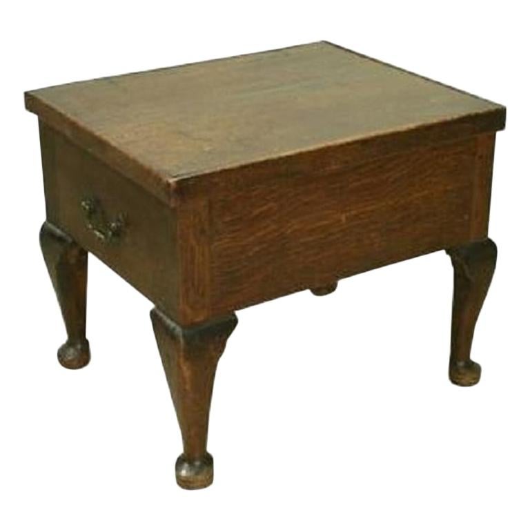 Antique Oak Commode on Cabriolet Legs, Converted to Storage