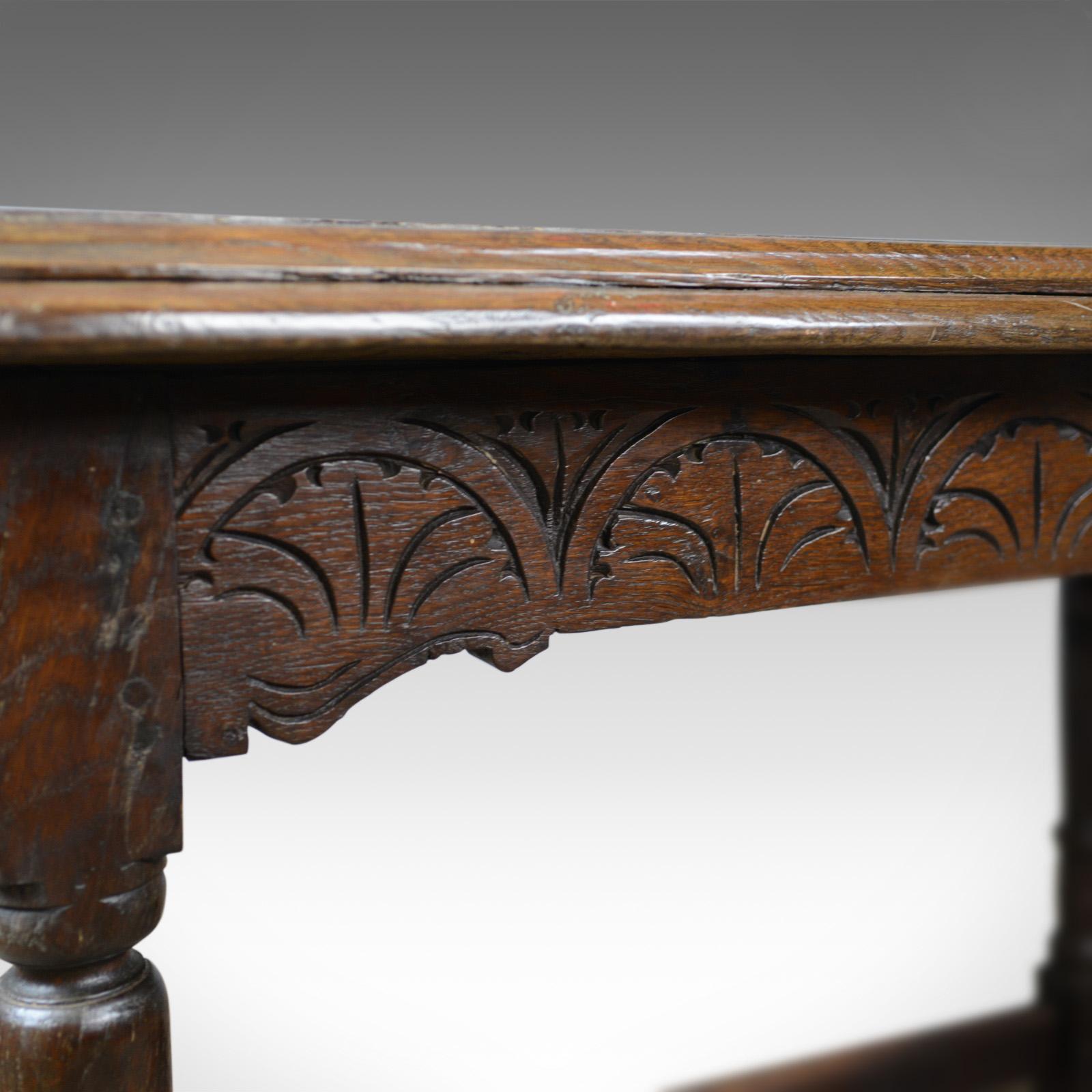 18th Century Antique Oak Console Table, English, Jacobean Revival, Refectory