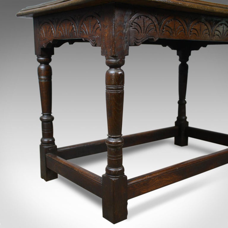 Antique Oak Console Table, English, Jacobean Revival, Refectory For