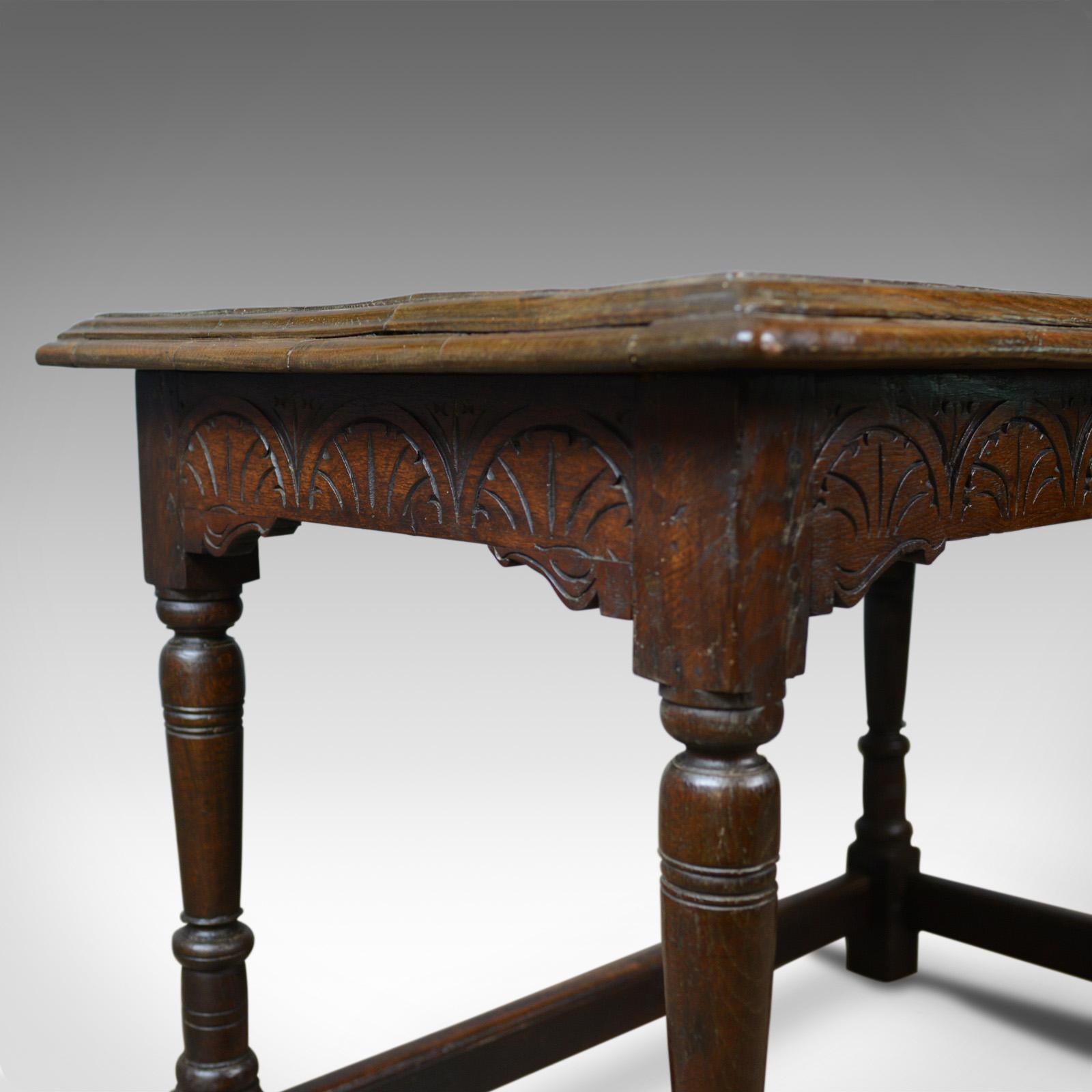 Antique Oak Console Table, English, Jacobean Revival, Refectory 2