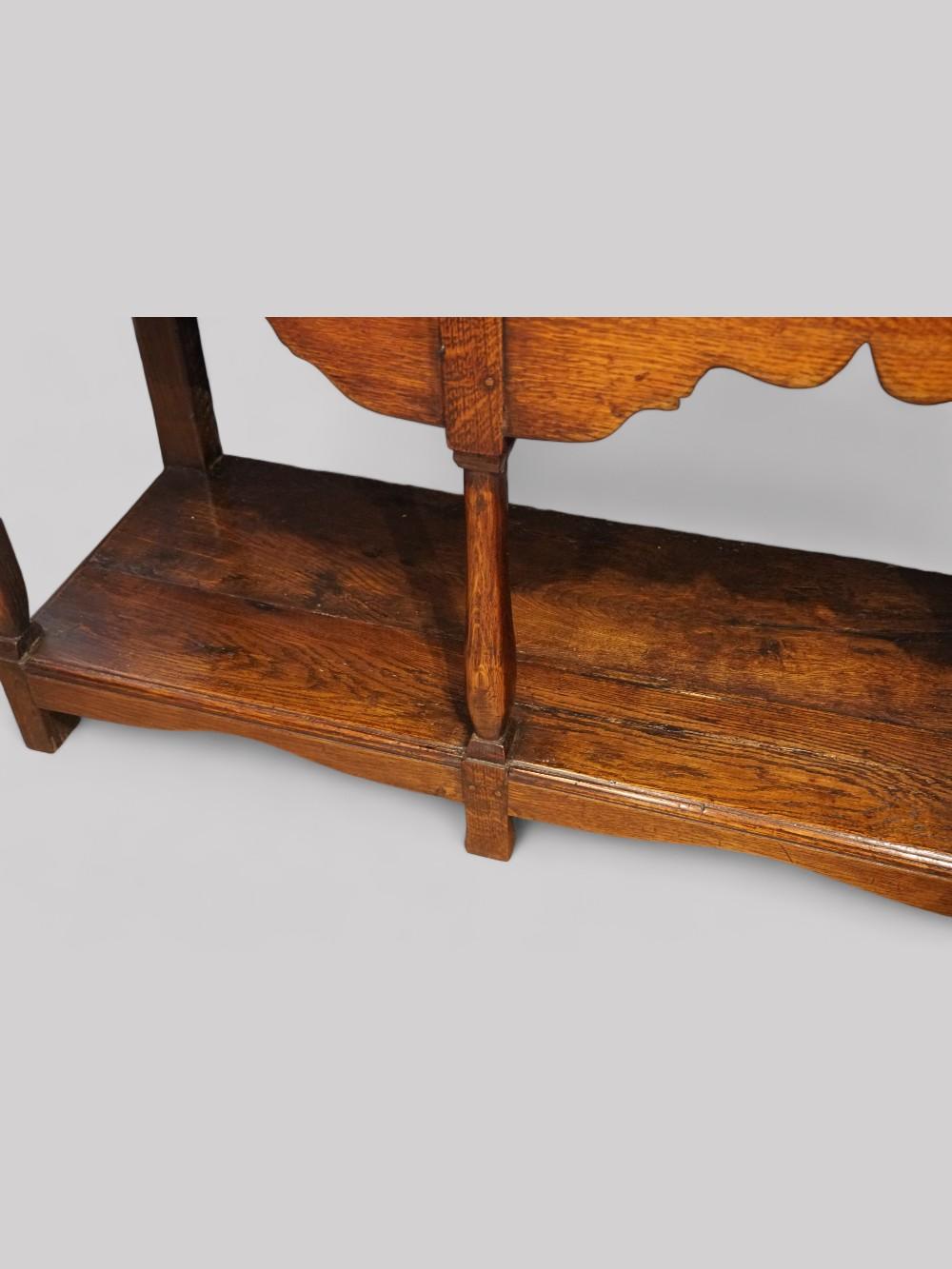 Antique oak cottage pot board dresser base For Sale 2
