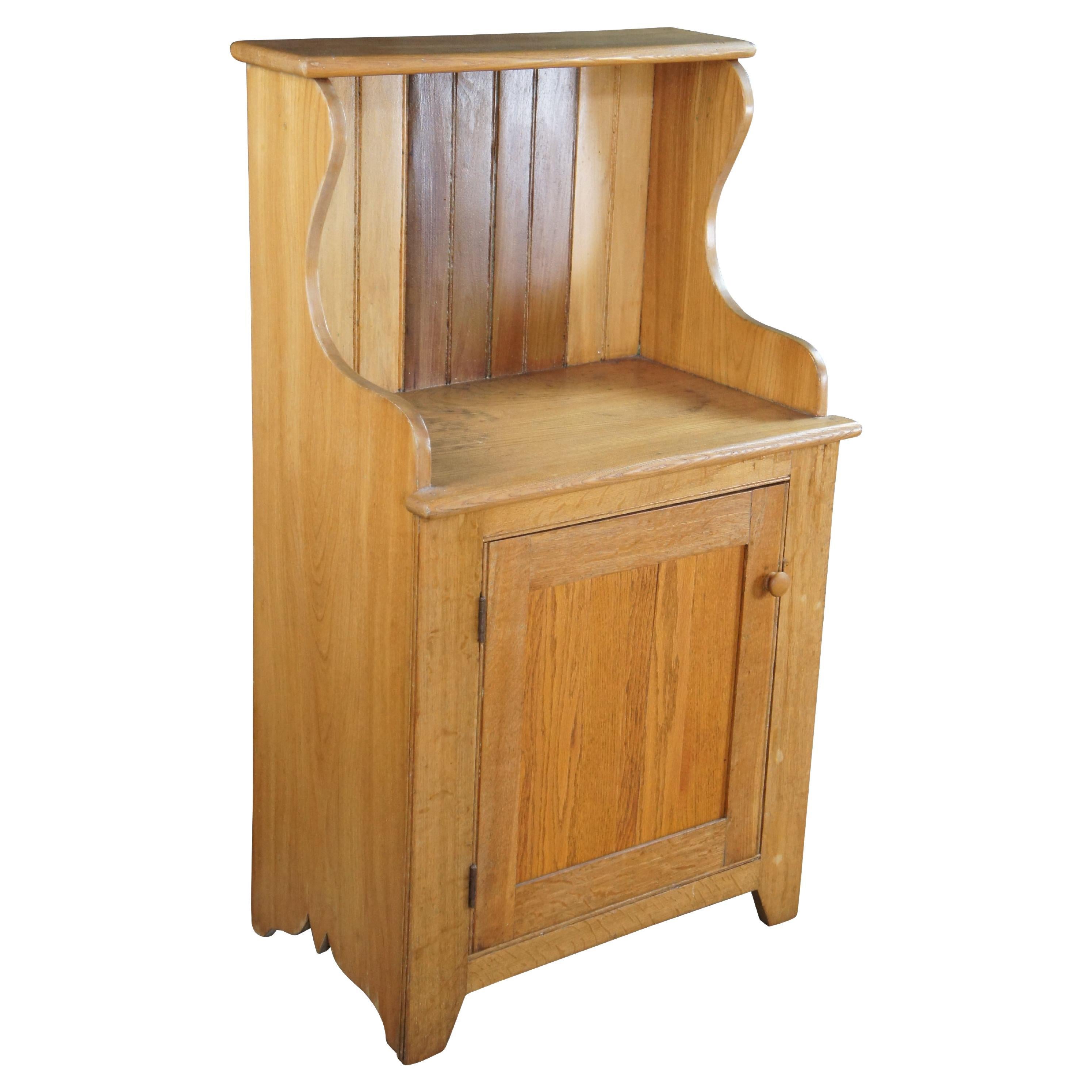 Antique Oak Country Farmhouse Dry Sink Drybar Washstand Cabinet Stand