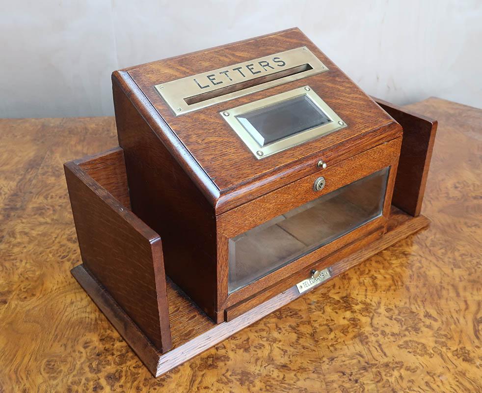 Superb country house letter box

Oak and brass with the original bevelled glass panels

Makers mark of J.C Vickery, Regent St, London

Good condition

Bramah lock, no key

Free UK shipping










