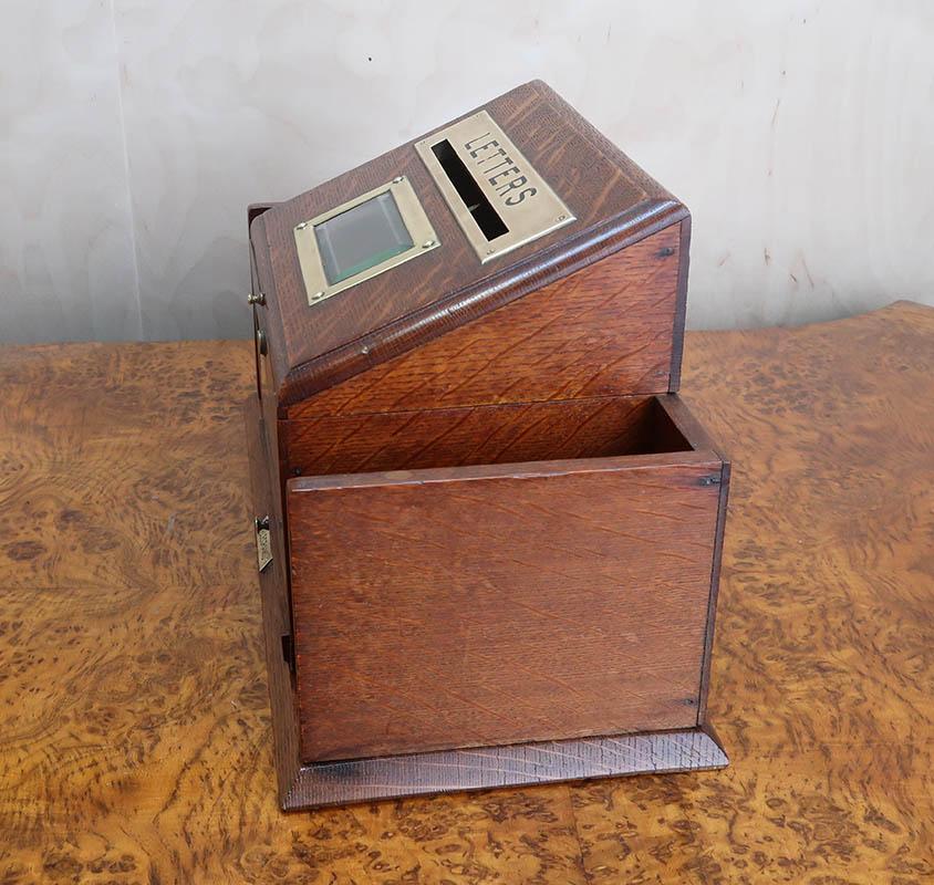 Early 20th Century Antique Oak Country House Letter Box by J.C Vickery. English C.1910