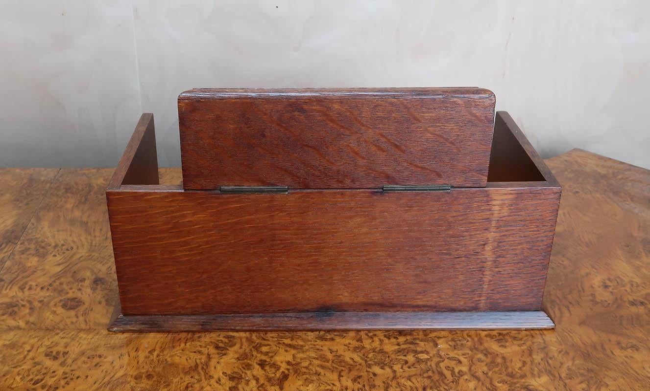 Brass Antique Oak Country House Letter Box by J.C Vickery. English C.1910