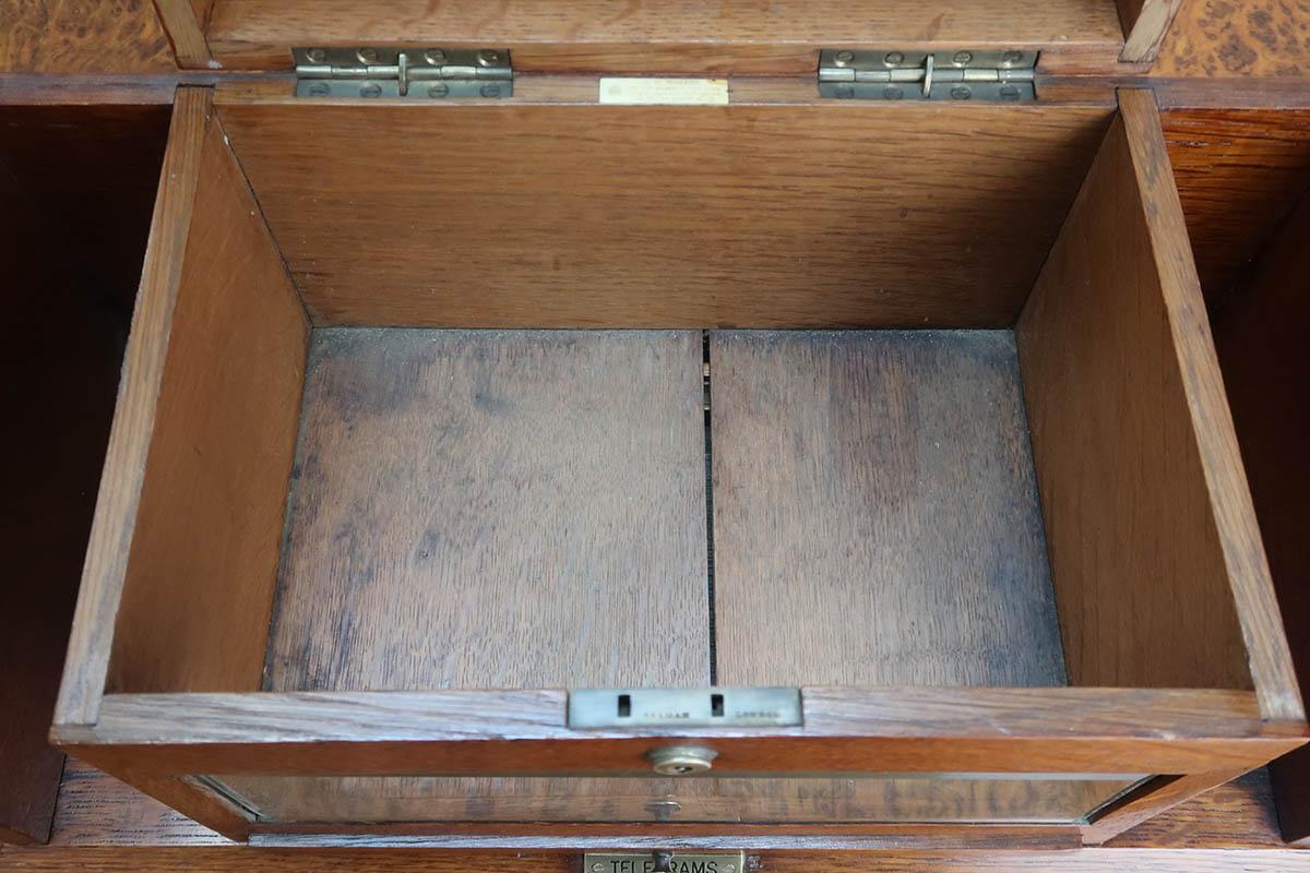Antique Oak Country House Letter Box by J.C Vickery. English C.1910 1
