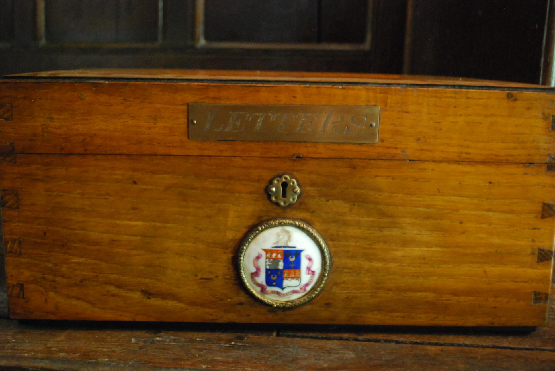 English Antique Oak country house mailbox For Sale