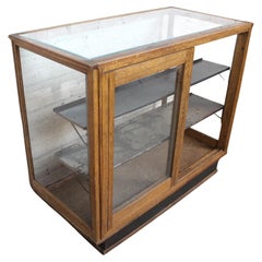 Antique Oak Country Store Display Cabinet