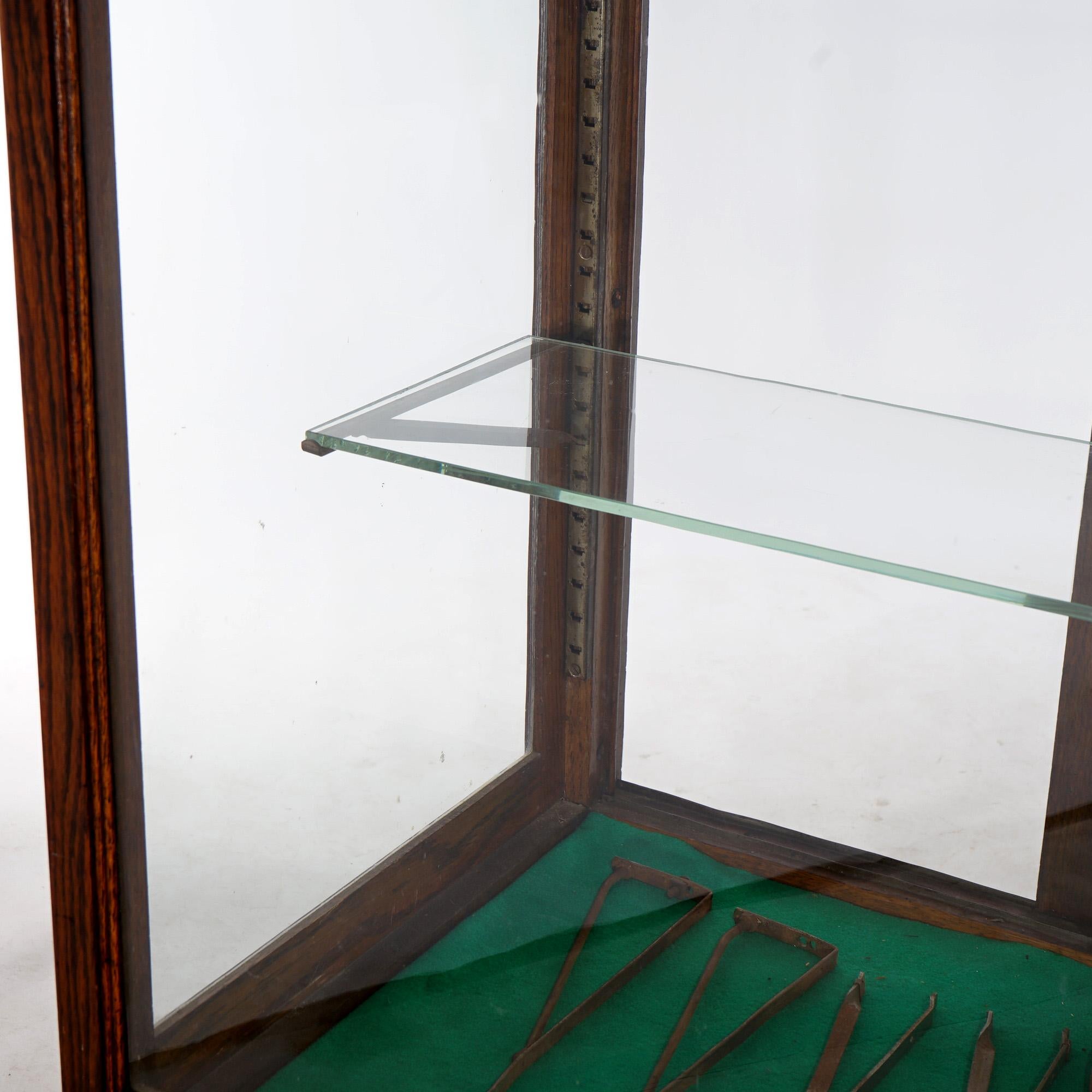20th Century Antique Oak Country Store Display Case, Floor Model, Signed Saginaw, c1920 For Sale