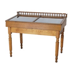 Antique Oak Country Store Lift-Top Display Case C1900