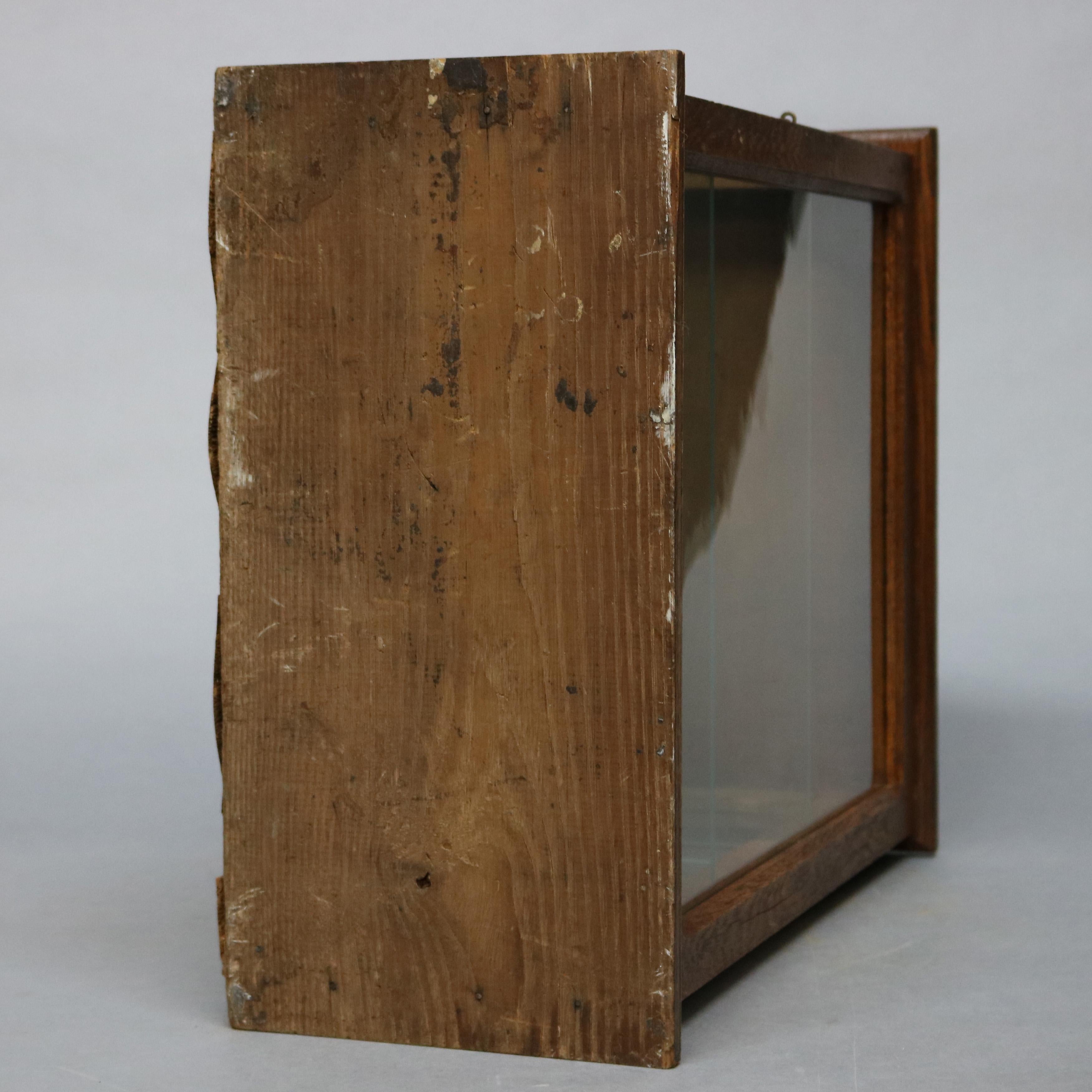 Antique Oak Country Store Mirrored Display Cabinet, circa 1900 6