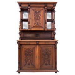 Antique Oak Credenza Cupboard, France, circa 1900