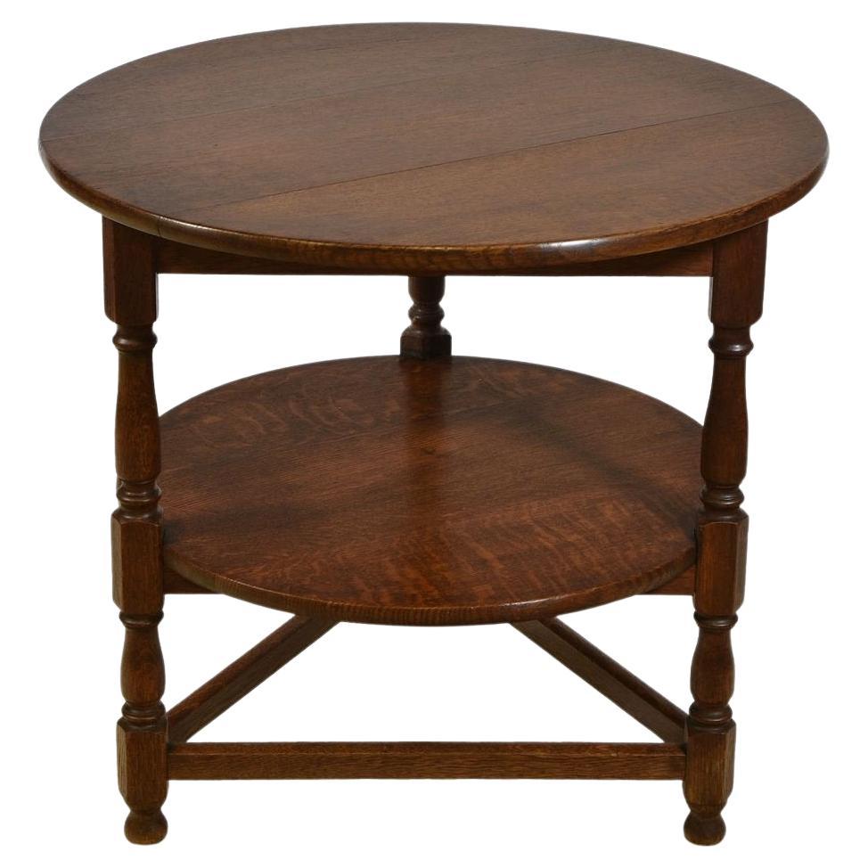 Antique Oak Cricket Table by Heals of London For Sale