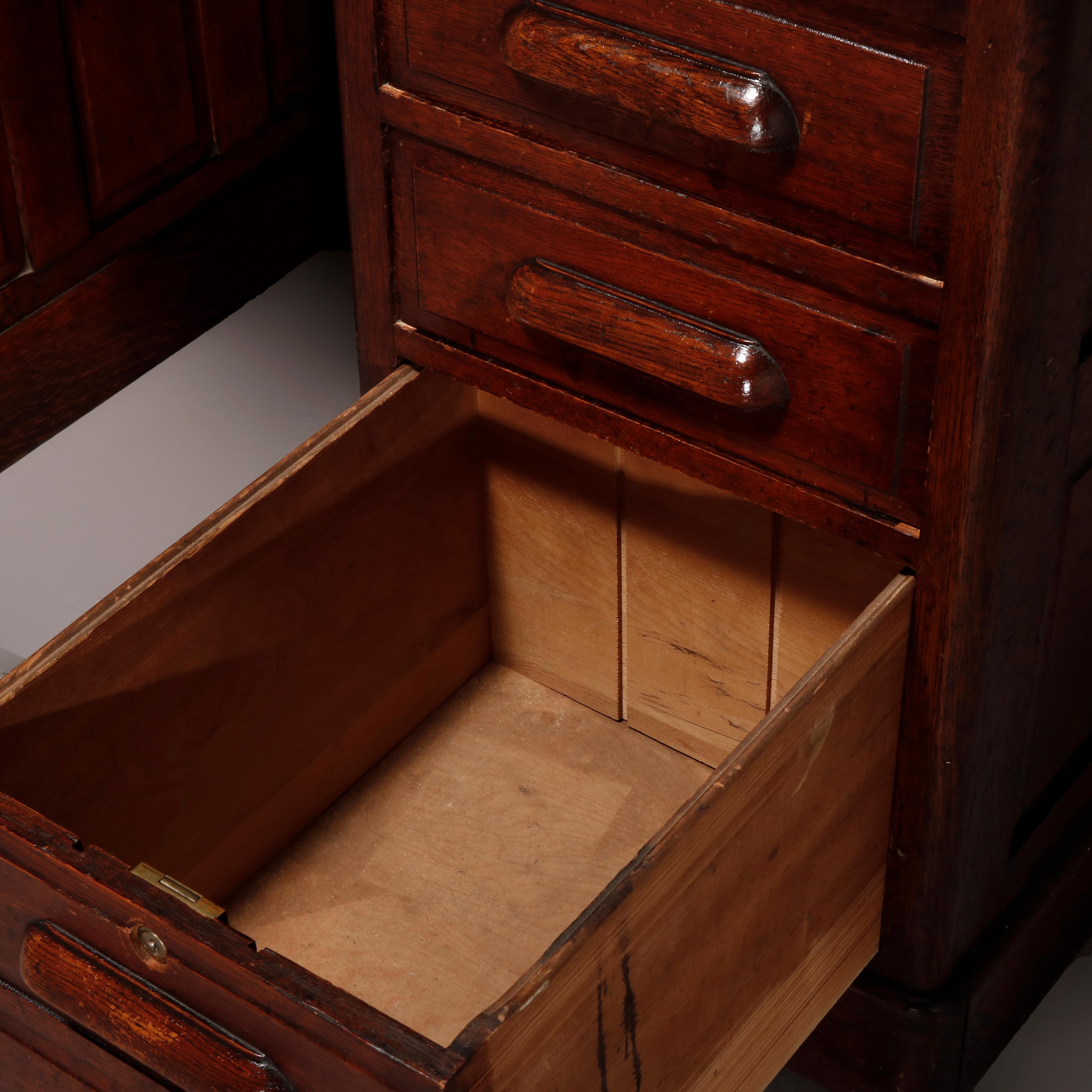 Antique Oak Derby School Raised Panel S-Roll Top Desk, Circa 1900 4