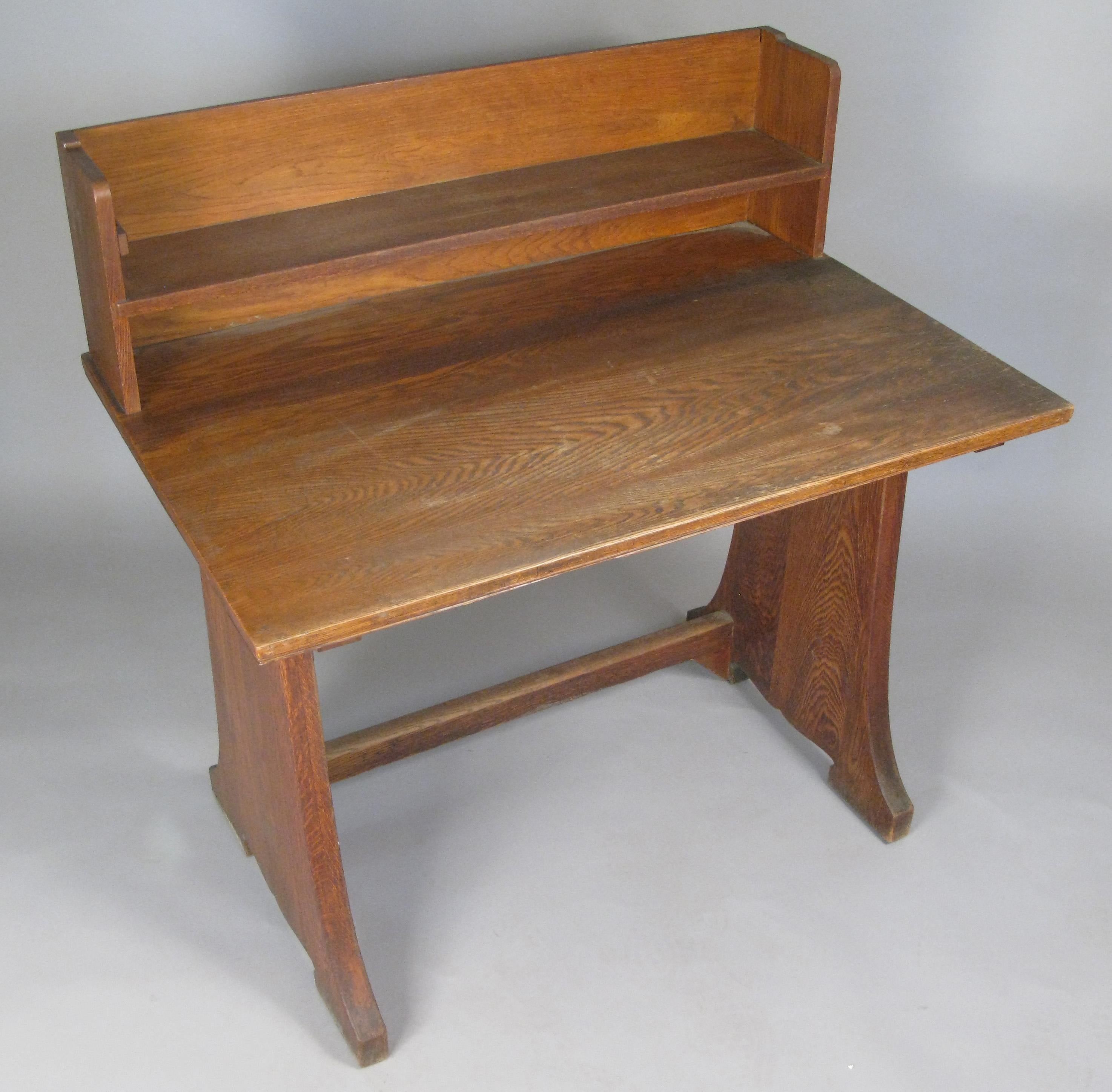Antique Oak Desk from Harvard Divinity School In Good Condition In Hudson, NY